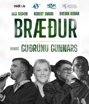 Bræður ásamt Guðrúnu Gunnars 