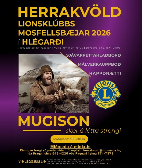 Herrakvöld Lionsklúbbs Mosfellsbæjar 2026