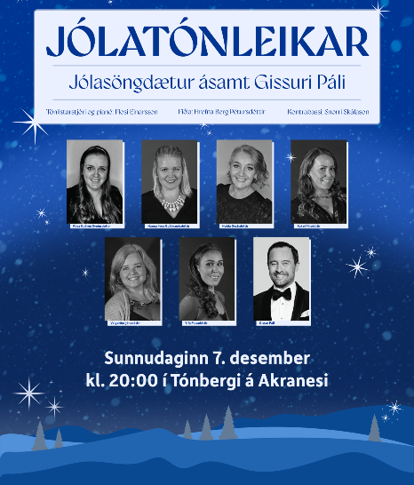 Jólasöngdætur ásamt Gissuri Páli 